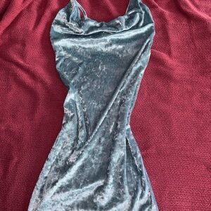 Zaful Light Blue Velvet Dress - NEVER WORN